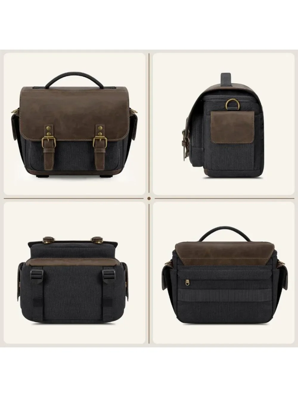 Vintage Canvas Camera Sling Bag | Water-Resistant Crossbody Case for DSLR